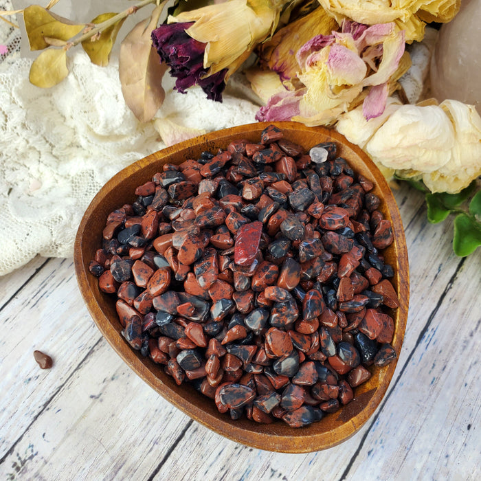 Mahogany Obsidian Chips, 50 gram bags