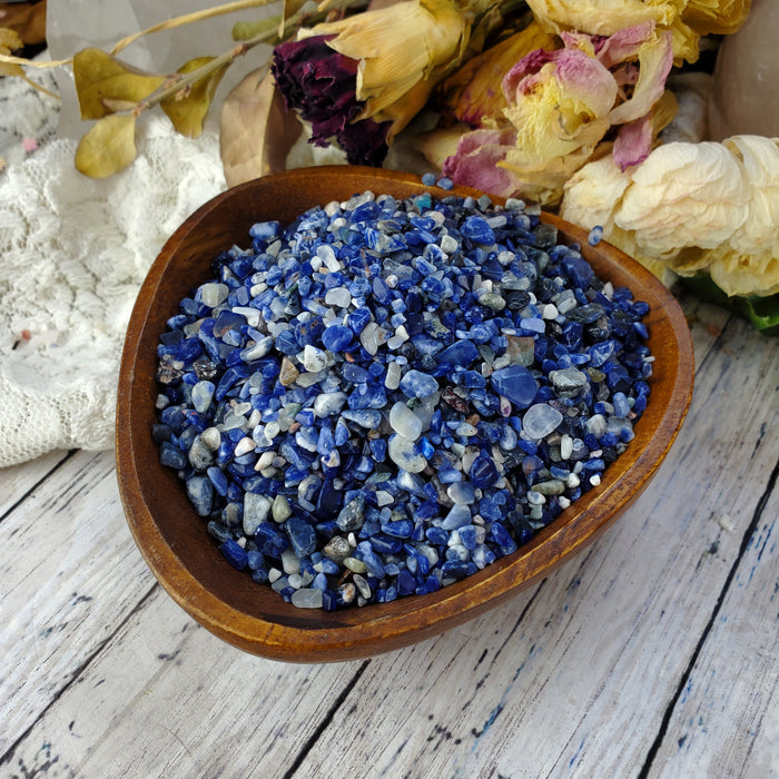 Sodalite Chips, 50 gram bags