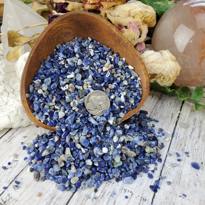 Sodalite Chips, 50 gram bags