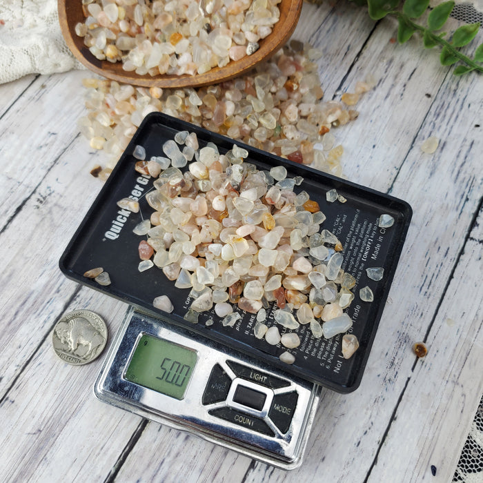 Flower Agate Chips, 50 gram bags