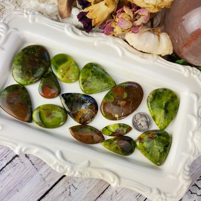 Common Green Opal Cabochons