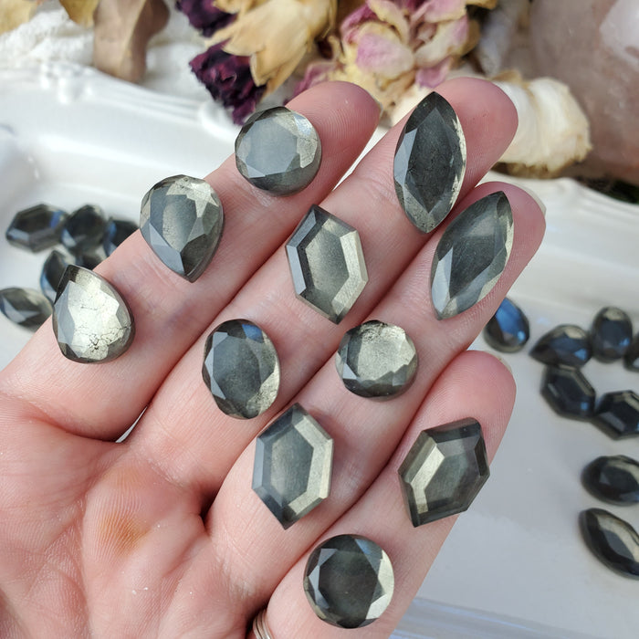 Pyrite and Quartz Doublet Cabochons