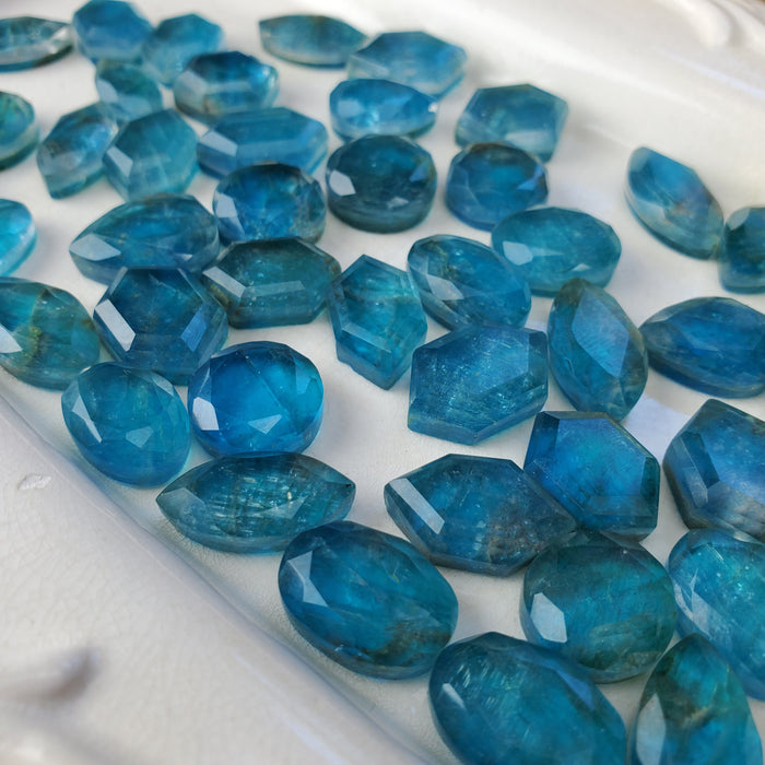 Blue Apatite Doublets, Step Cut