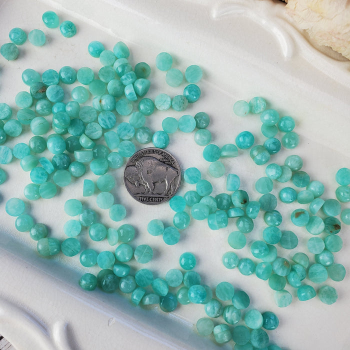 Amazonite Cabochons, 6mm Round