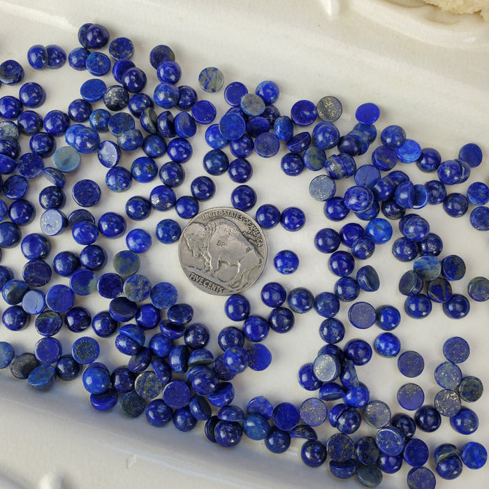 Lapis Lazuli Cabochons, 6mm Round