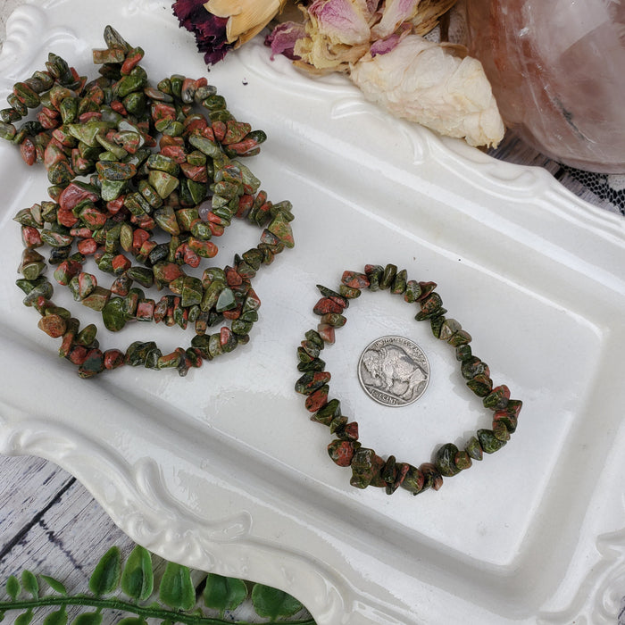 Unakite Chip Bracelets