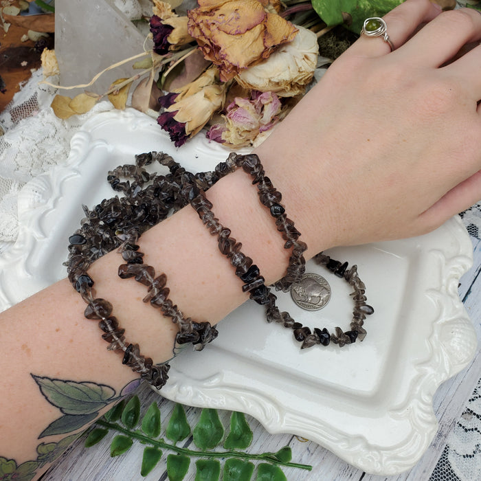 Smoky Quartz Chip Bracelets