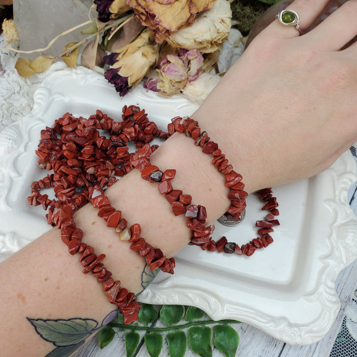 Red Jasper Chip Bracelets