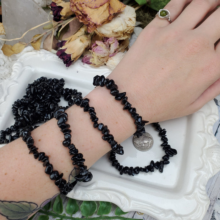 Obsidian Chip Bracelets