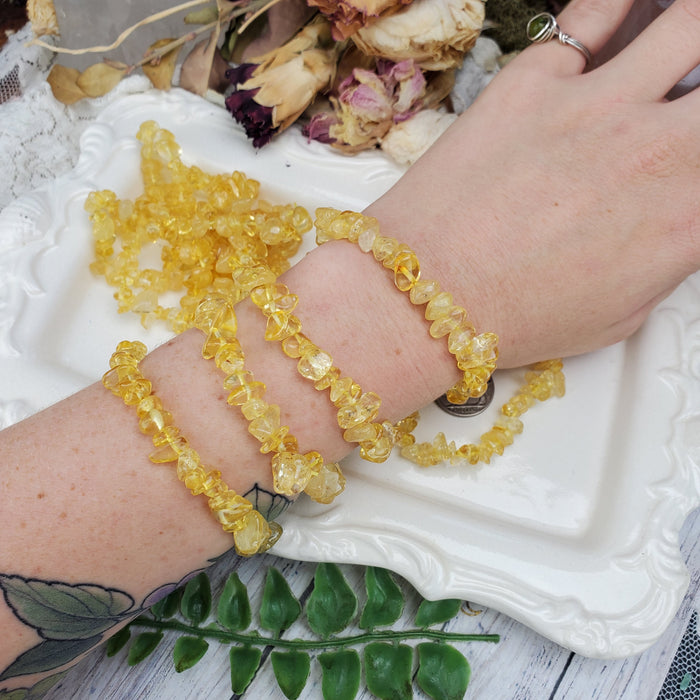 Citrine Chip Bracelets, Heated