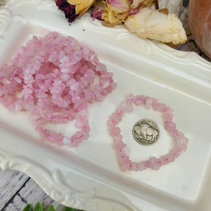 Rose Quartz Chip Bracelets