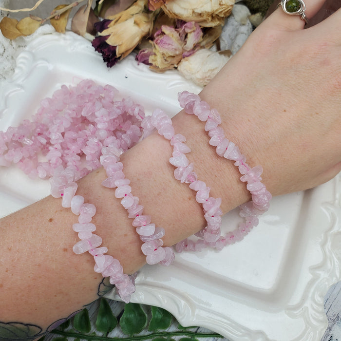 Rose Quartz Chip Bracelets