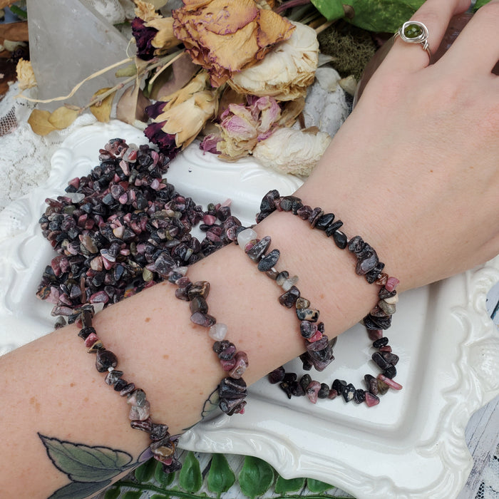 Rhodonite Chip Bracelets