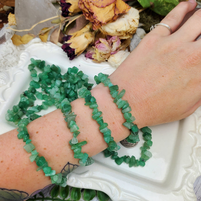 Green Aventurine Chip Bracelets