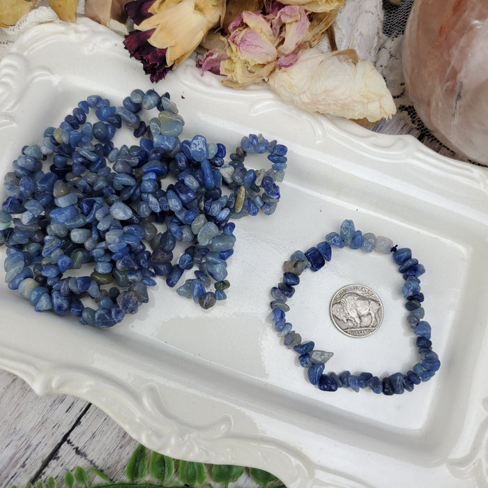 Blue Quartz Chip Bracelets