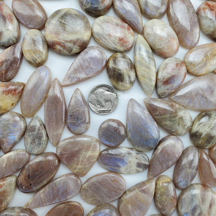 Sunstone in Moonstone Cabochons