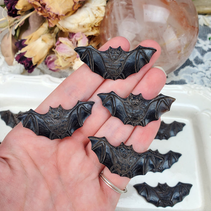 Buffalo Horn Carved Bat Cabochons