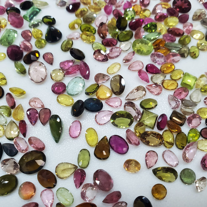 Multi-Color Tourmaline Facets