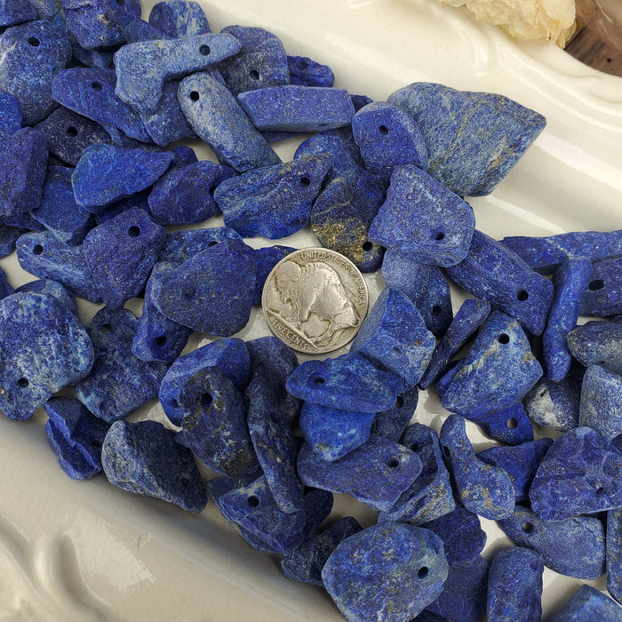 Lapis Lazuli Chunks, Drilled