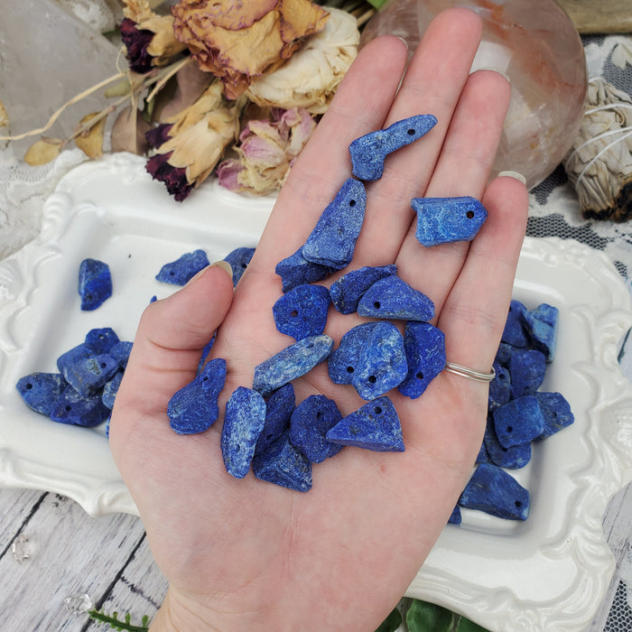 Lapis Lazuli Chunks, Drilled