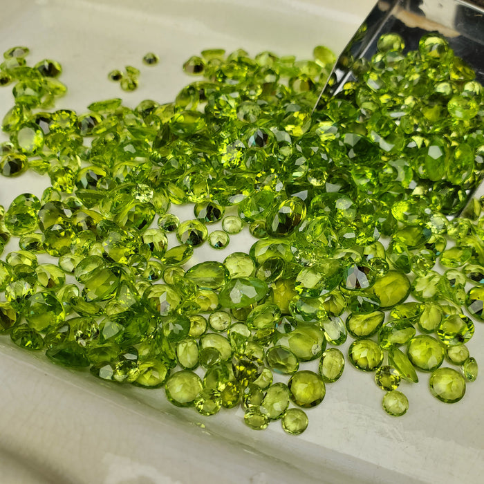 Peridot Facets, Mixed Quality