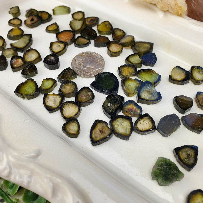 Green Tourmaline Slices