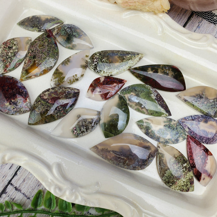 Moss Agate Freeform Cabochons