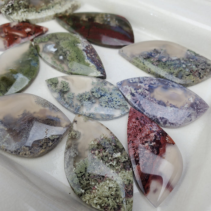 Moss Agate Freeform Cabochons