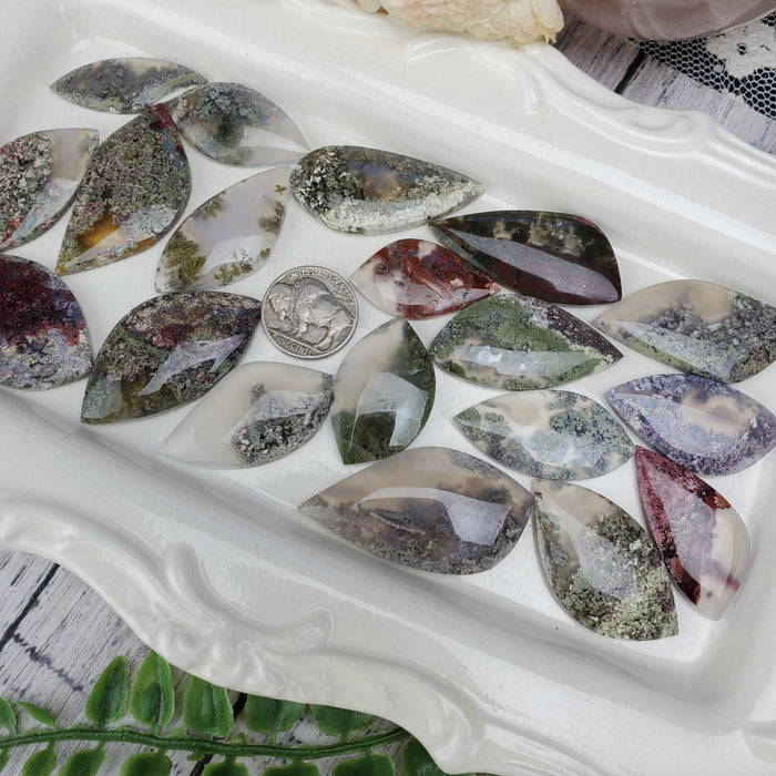 Moss Agate Freeform Cabochons