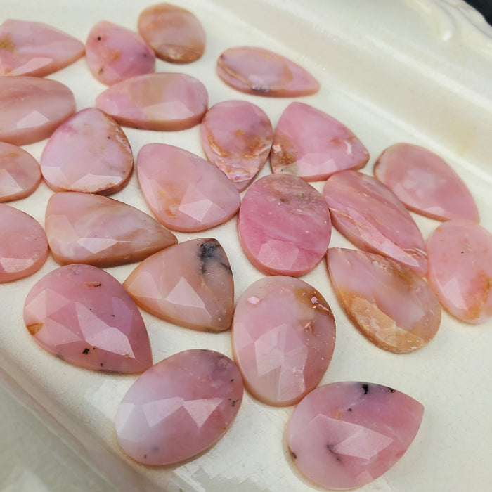 Pink Opal Rose Cut Cabochons