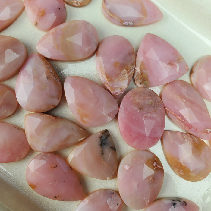 Pink Opal Rose Cut Cabochons