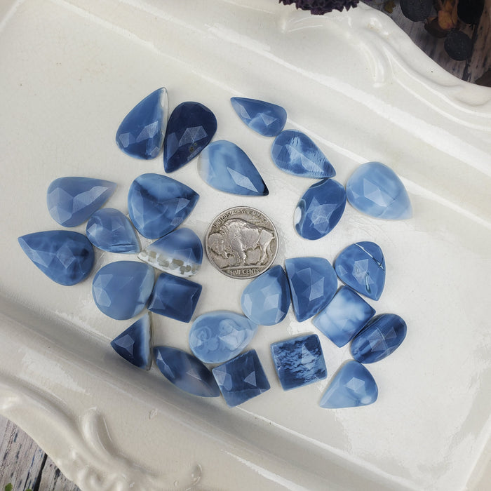 Blue Opal Rose Cut Cabochons