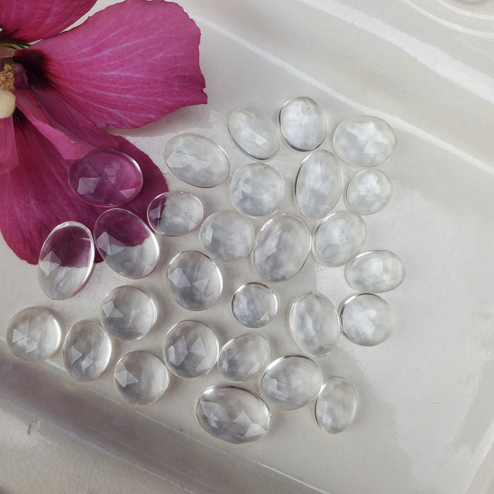 Quartz Rose Cut Cabochons