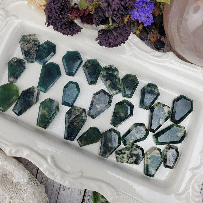 Moss Agate Coffins, green