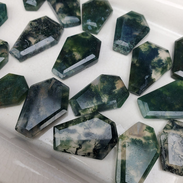 Moss Agate Coffins, green