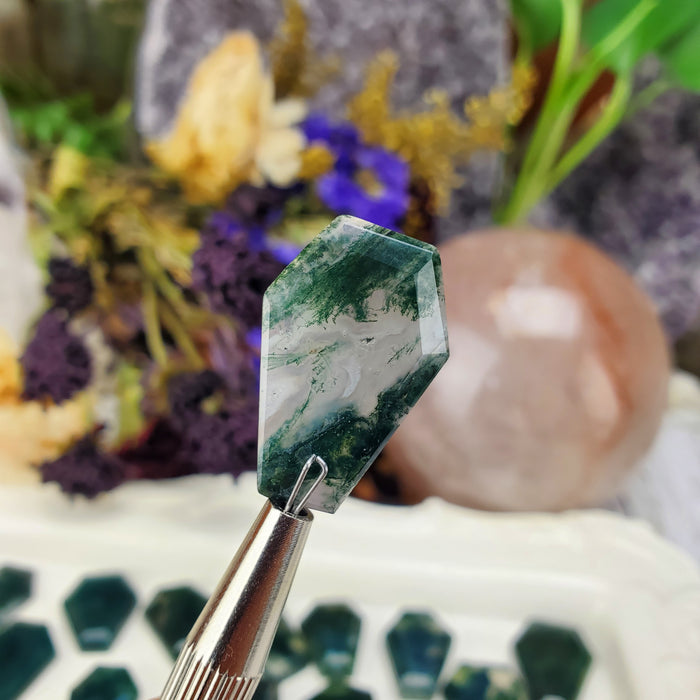 Moss Agate Coffins, green