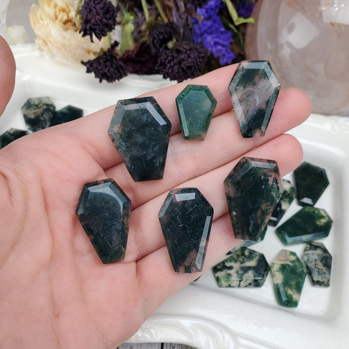 Moss Agate Coffins, green