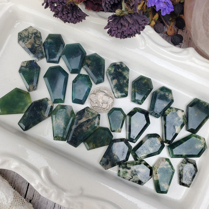 Moss Agate Coffins, green