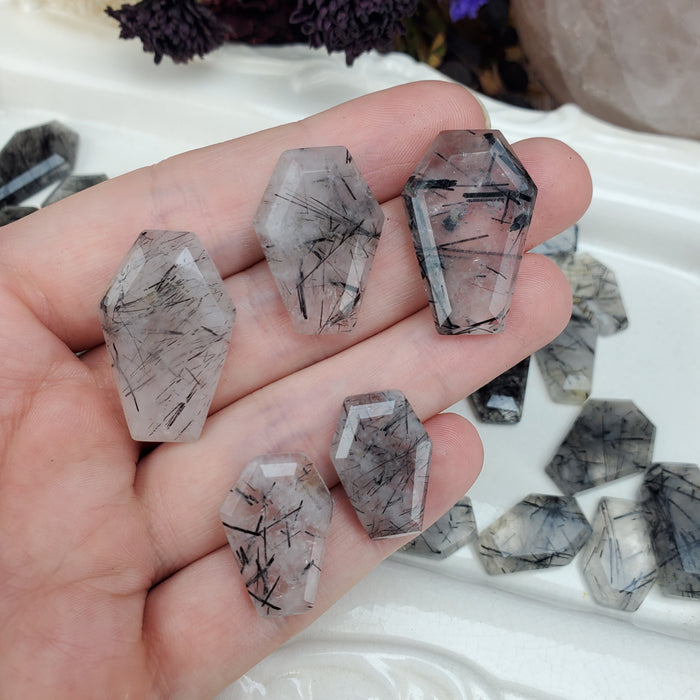 Black Rutilated Quartz Coffins