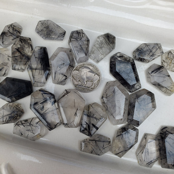 Black Rutilated Quartz Coffins