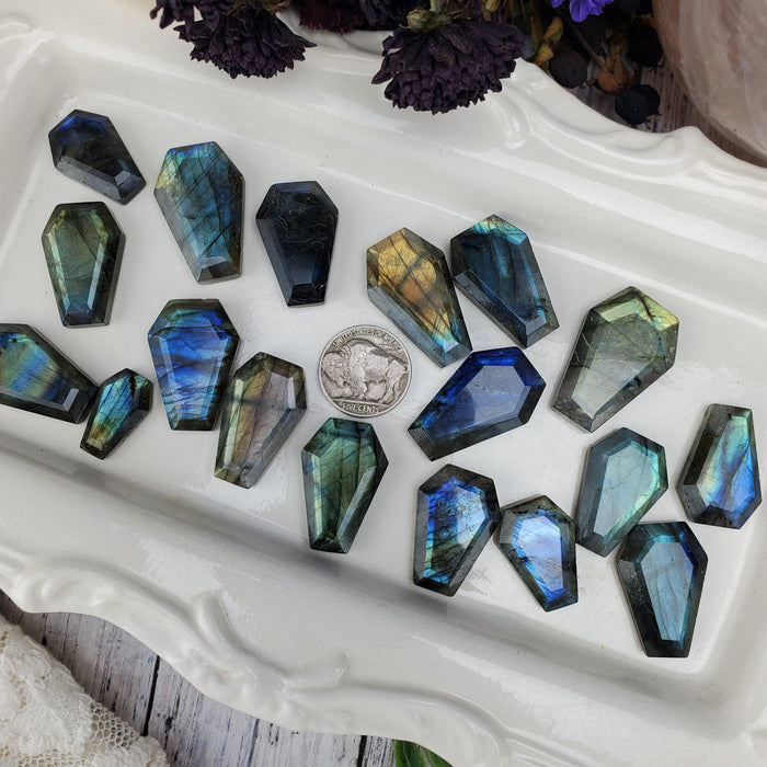 Labradorite Coffin Cabochons