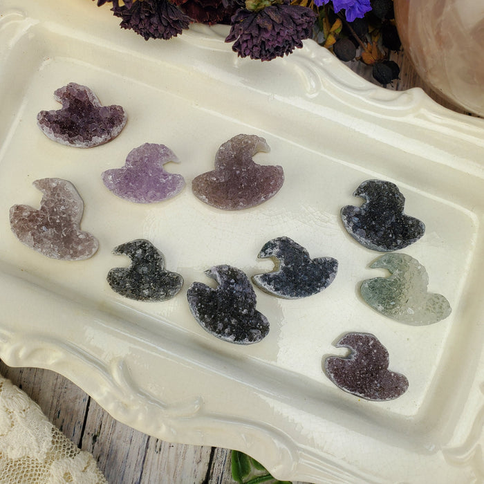 Druzy Quartz Witch's Hats, medium