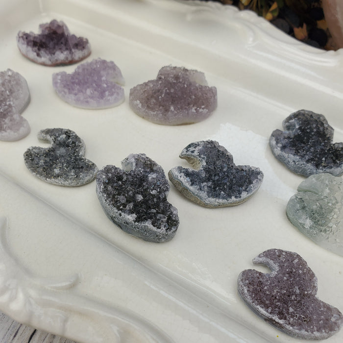 Druzy Quartz Witch's Hats, medium