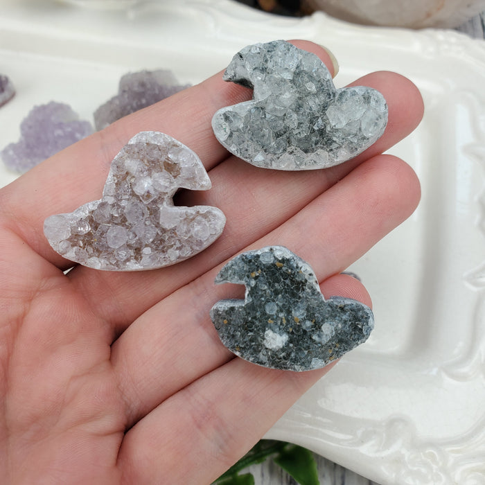 Druzy Quartz Witch's Hats, medium