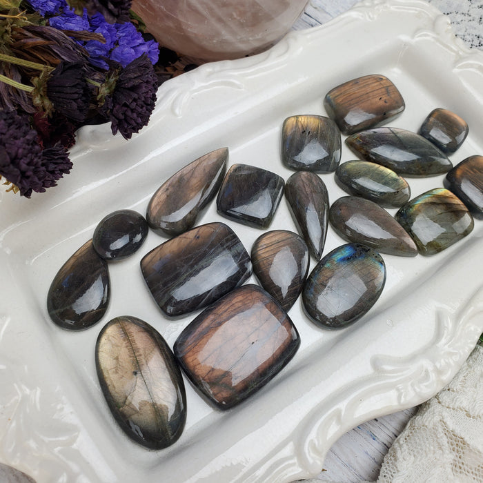 Orange Labradorite Cabochons