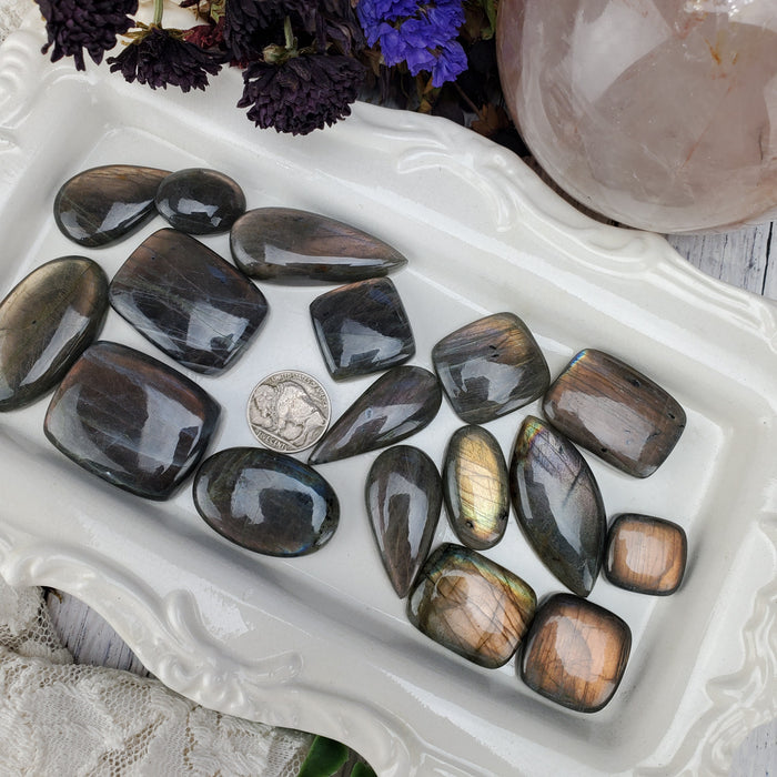 Orange Labradorite Cabochons