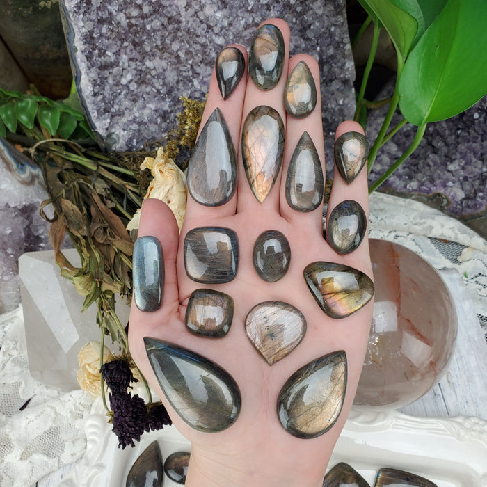 Orange Labradorite Cabochons