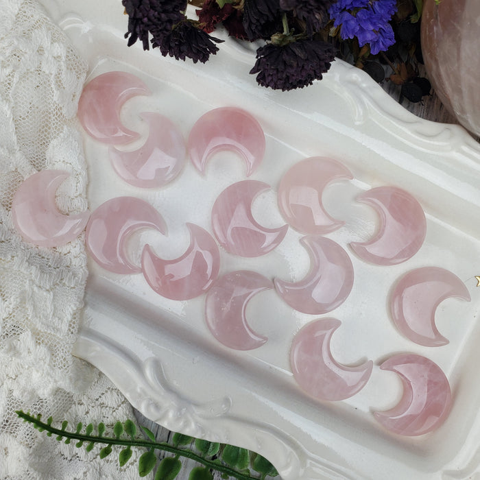 Rose Quartz Crescent Moons