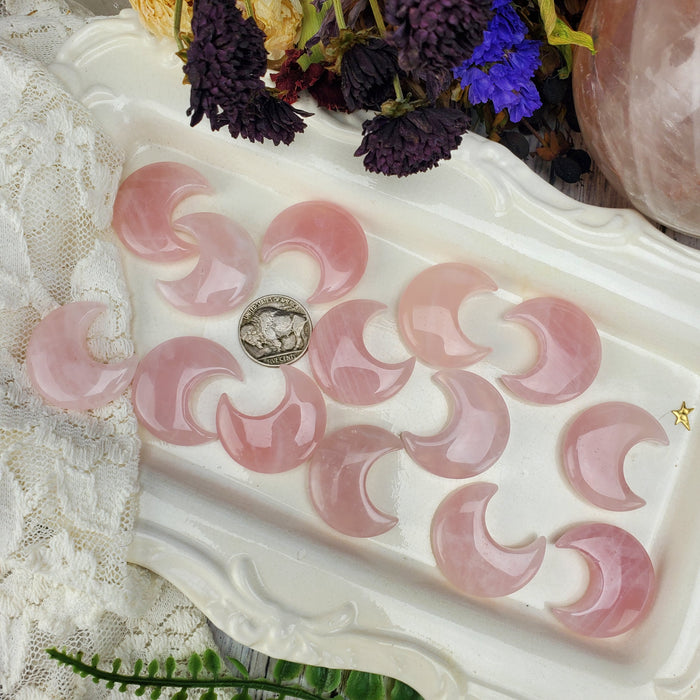 Rose Quartz Crescent Moons