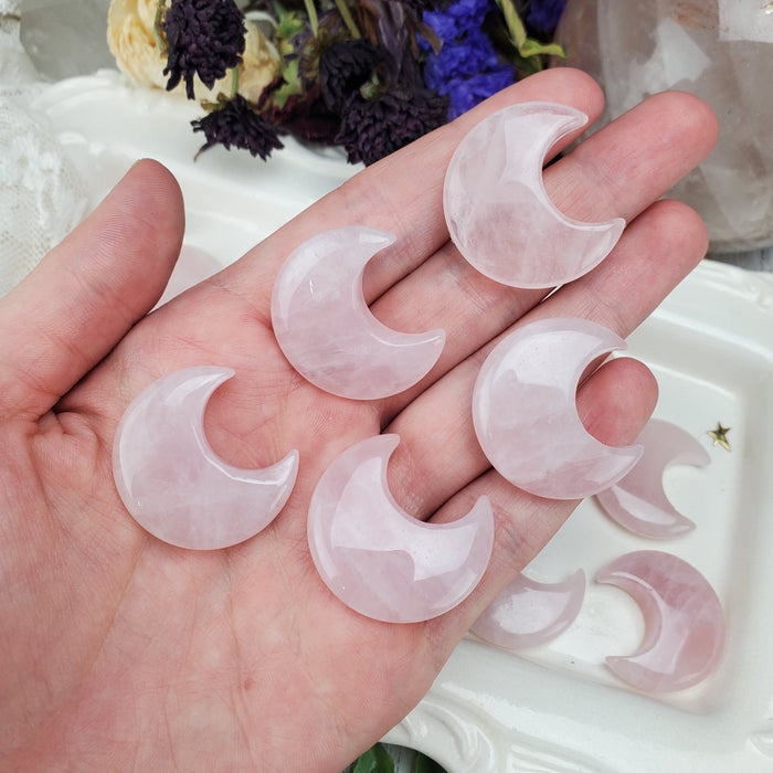 Rose Quartz Crescent Moons